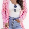 Pink Animal Print Leopard Cardigan