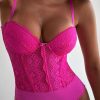 Rose Adjustable Straps Floral Lace Crochet Teddy Lingerie