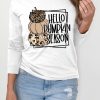 White HELLO PUMPKIN SEASON Graphic Print Long Sleeve Top