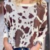 Leopard Print Side Slit Knit Sweater