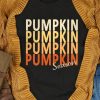 Black PUMPKIN SEASON Letter Print Short Sleeve T Shirt