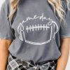 Gray Game Day Rugby Short Sleeve Graphic Tee