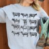 Gray Western Bull Graphic Print Long Sleeve Sweatshirt