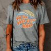 Gray Let The Good Times Roll Graphic Print Short Sleeve T Shirt