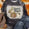 Black Letter Pumpkin Print Beached Tie Dye Long Sleeve T Shirt