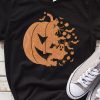 Black Halloween Pumpkin Glitter Pattern T Shirt