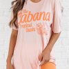 Pink The Cabana Tropical Oasis Summer Graphic Tee