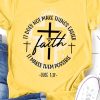 Yellow Faith Makes It Possible Luke 1:37 Christian T Shirt