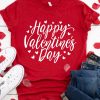 Red Happy Valentine's Day Heart Print Short Sleeve T Shirt