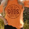 Orange This Is God's Country Short Sleeve Graphic Tee