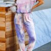 Multicolor Pocketed Tie-dye Knit Jumpsuit