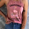 Pink Grammingo Cute Grandma Graphic Print Tank Top