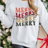 Beige MERRY Christmas Letter Graphic Print Pullover Sweatshirt