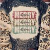 Black MERRY Leopard Color Block Pullover Sweatshirt