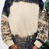 Black Tie Dye Leopard Drop Shoulder Sweatshirt