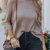 Khaki Lightweight Knit Oversize Blouse