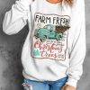 White Christmas Tree Transport Graphic Print Sweatshirt