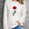 White Rose Embroidered Long Sleeve Top