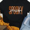 Black SPOOKY Season Letters Print T-shirt