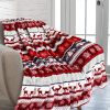 Red Christmas Fleece Throw Blanket 130*150