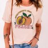 Pink PEACHY Letter Graphic Print Short Sleeve T Shirt