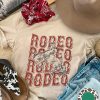 Khaki Western RODEO Graphic Print Crew Neck T Shirt