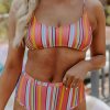 Stripe High Waist Stripe Bikini Set