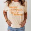 Khaki Happy Pumpkin Spice Season Crewneck Graphic Tee