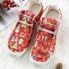 Red Christmas Print Casual Shoes