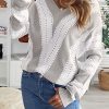 Gray Striped Colorblock V Neck Knitted Sweater