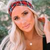 Red Plaid Turban Headband