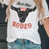 White Not My Rodeo Bull Graphic T Shirt