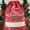 Red Merry Christmas Drawstring Gift Bag