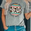 Gray Leopard Serape Print Amen Letter Graphic Tee