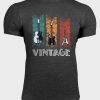 Gray VINTAGE Guitar Graphic Print Muscle Fit Men's T Shirt