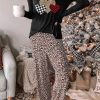 Leopard Valentine's Heart Print Long Sleeve And Pants Loungewear