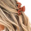 Brown Matte Wave Large Hair Clip