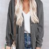 Gray Heather Knit Pocketed Button Front Cardigan