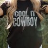 Black COOL IT COWBOY Short Sleeve Graphic Tee