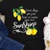 Black Sunshine Letter Lemon Graphic Print Short Sleeve T Shirt