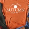 Orange FARM FRESH AUTUMN Harvest Short Sleeve T Shirt