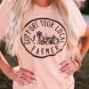 Pink Support Your Local Farmer Graphic Tee