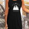 Black Moon Phases Forest Aesthetic Print Tank Dress