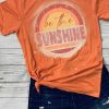 Orange Be The Sunshine Graphic Print Crewneck T Shirt