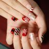 Multicolor Christmas Pattern Full Cover Square False Nail