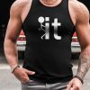 Black It Graphic Print Muscle Fit Men's Tank Top