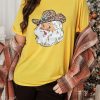 Christmas Leopard Santa Clause Print Short Sleeve T-shirt