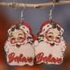 Red Christmas Santa Claus Dangle Earrings