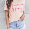 Pink American Honey Slim Fit Short Sleeve Top