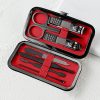 Red 10Pcs Stainless Steel Manicure Set